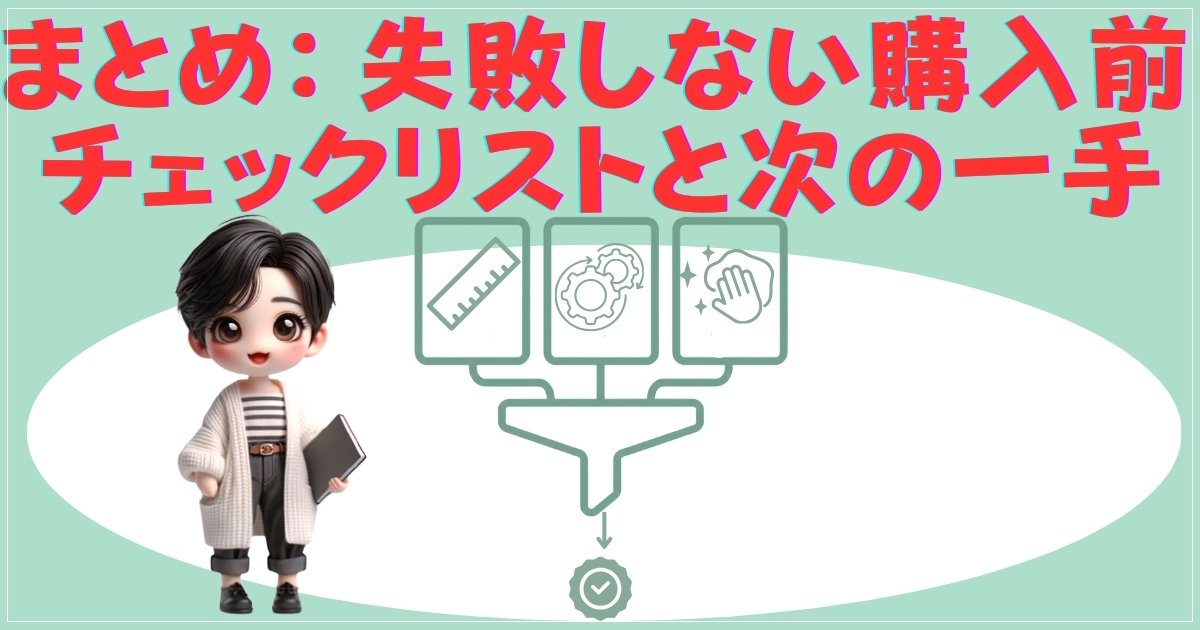 まとめ：失敗しない購入前チェックリストと次の一手