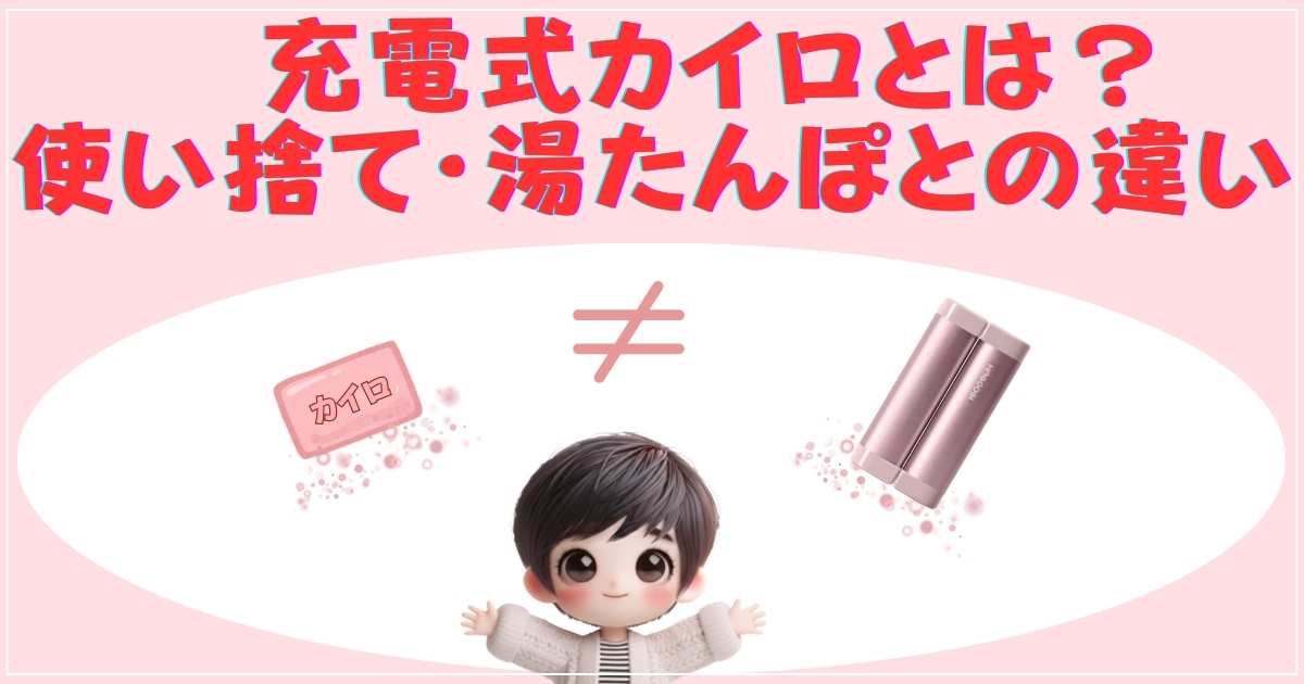 充電式カイロと使い捨て、湯たんぽの比較