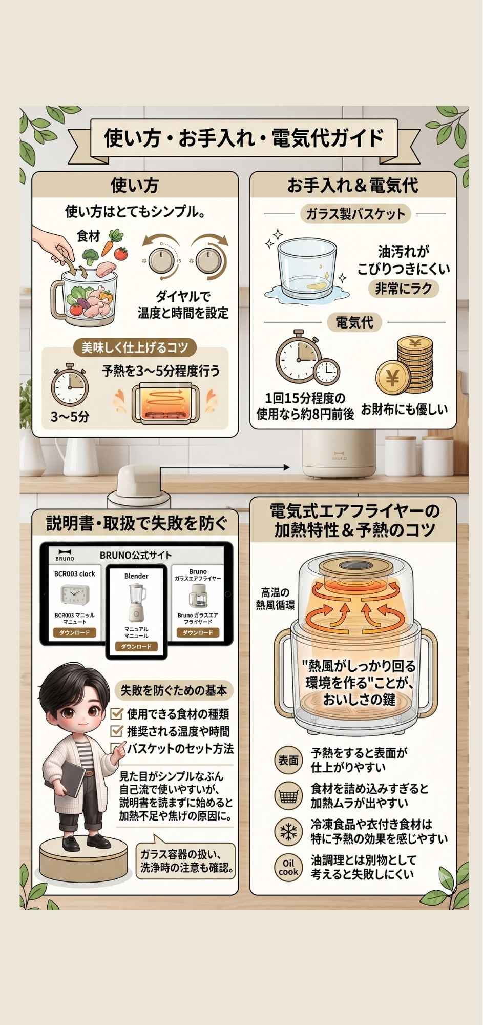 使い方・お手入れ・気になる電気代