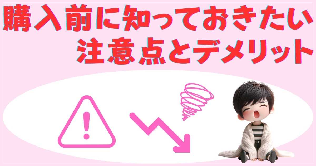 購入前に知っておきたい注意点とデメリット